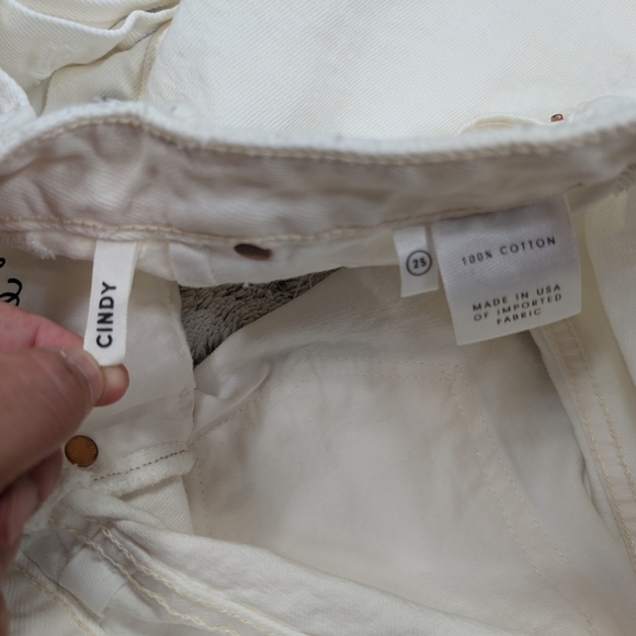 GRLFRND Shorts Womens 25 White Cindy Rock Me Gently Cut Off Denim HR - Picture 6 of 8